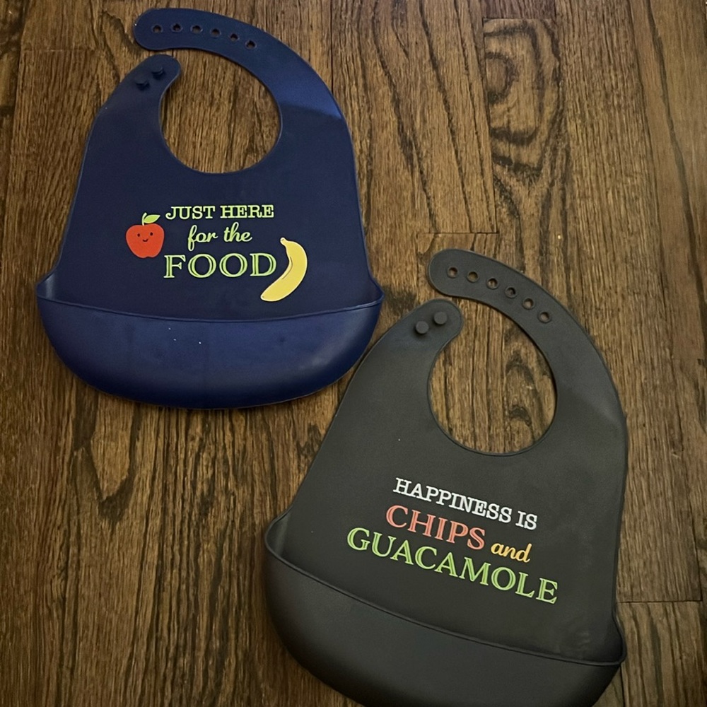 (2) Silicone Bibs